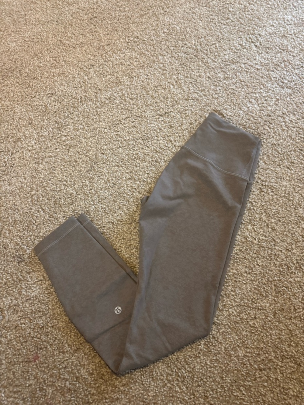 Lululemon Wunder Under Gray/Green High-Rise Leggings with subtle dye pattern